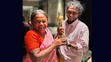 Oscars 2023: The Elephant Whisperers Stars Bomman and Bellie Finally Pose With The Award, Director Kartiki Gonsalves Shares Pic (View Post)
